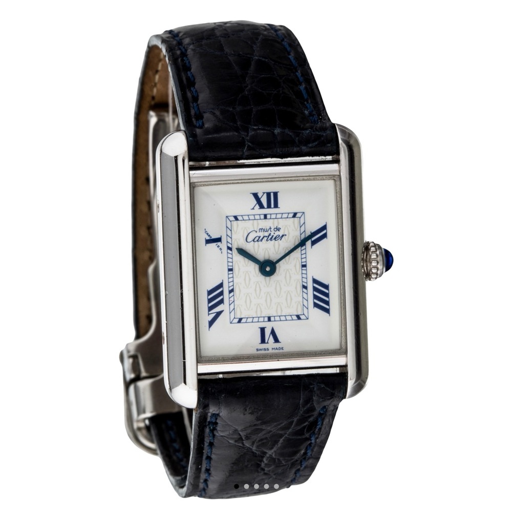 Authentic Cartier Watch - Beautiful Blue Alligator Band